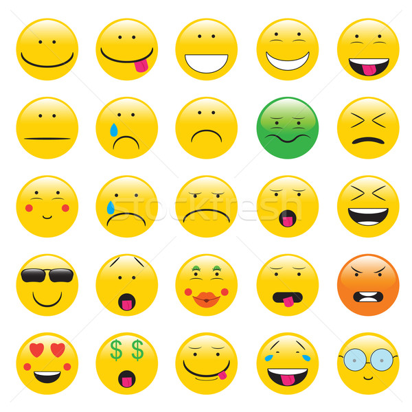 emoji. emoticons smile icon set. isolated vector illustration on white background Stock photo © LittleCuckoo