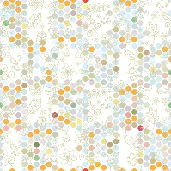 Roślin kwiaty circles bezszwowy tekstury sylwetka Zdjęcia stock © LittleCuckoo