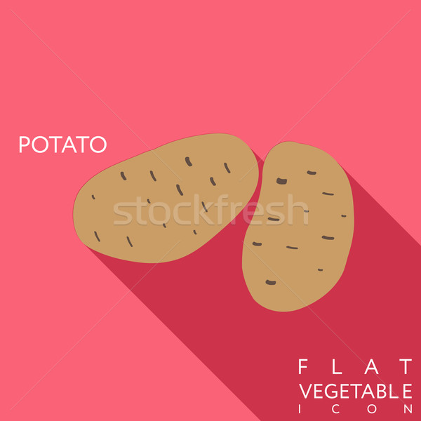 potato flat icon illustration with long shadow Stock photo © LittleCuckoo