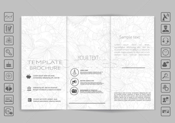 Tri-Fold Brochure mock up vector design Stock photo © LittleCuckoo