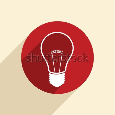 incandescent lamp. Circle blue icon with shadow Stock photo © LittleCuckoo