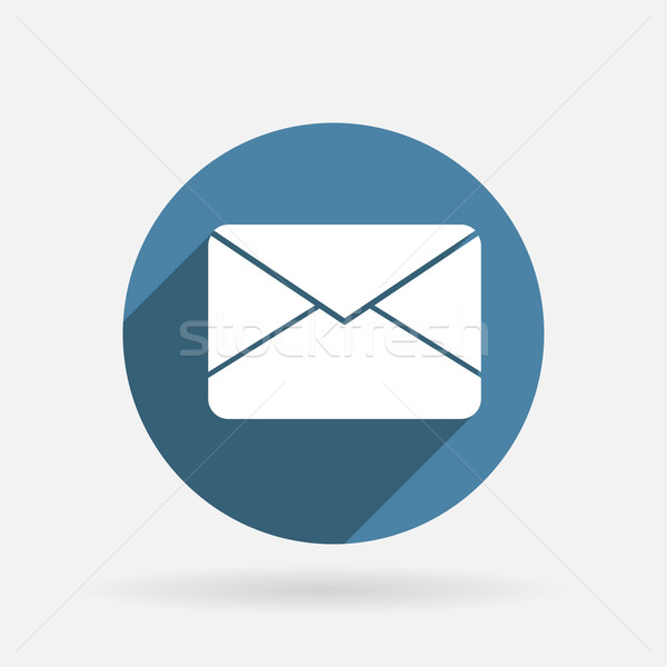 postal envelope. Circle blue icon with shadow. Stock photo © LittleCuckoo