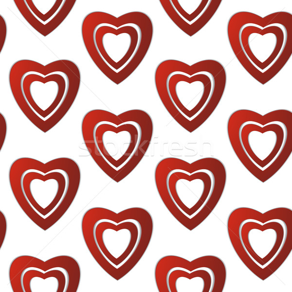 Valentijnsdag abstract papier harten liefde Valentijn Stockfoto © LittleCuckoo