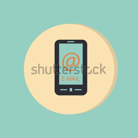 paper flat icon, smartphone with the symbol rss Stock photo © LittleCuckoo
