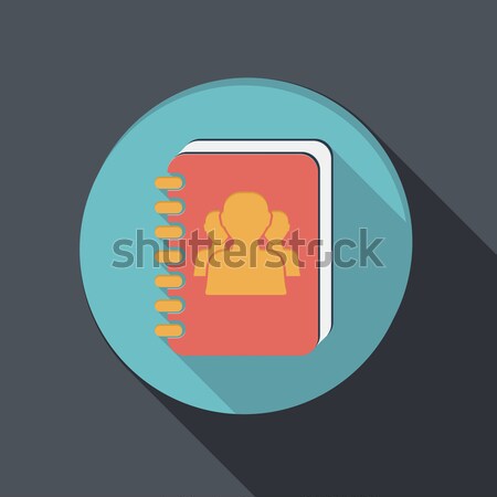flat icon with a shadow, phone address book Stock photo © LittleCuckoo