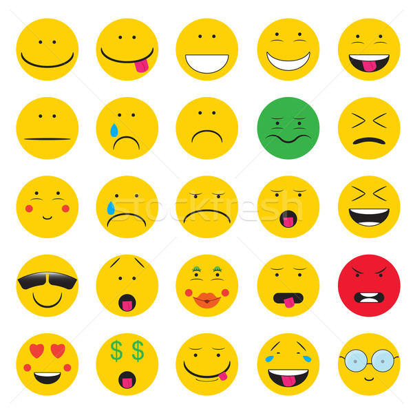emoji. emoticons smile icon set. isolated vector illustration on white background Stock photo © LittleCuckoo
