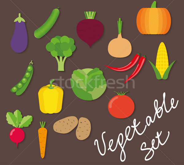 vegetable icon set. The image of vegetables symbol Stock photo © LittleCuckoo