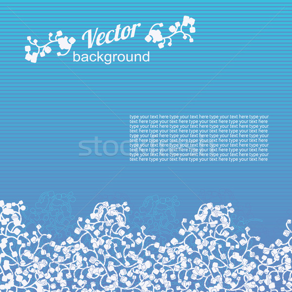 синий цветочный орнамент нижний аннотация Сток-фото © LittleCuckoo