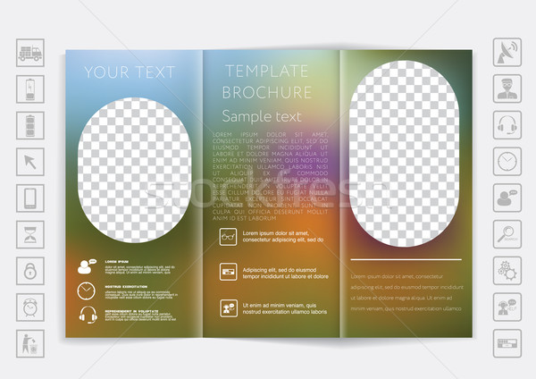 Tri-Fold Brochure mock up vector design Stock photo © LittleCuckoo