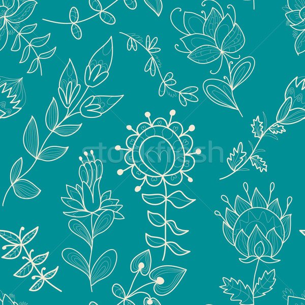 Turquoise texture contour fleur fleurs [[stock_photo]] © LittleCuckoo