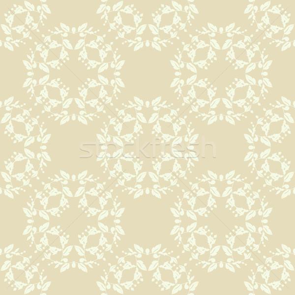 Neutral beige planta wallpaper floral ornamento Foto stock © LittleCuckoo