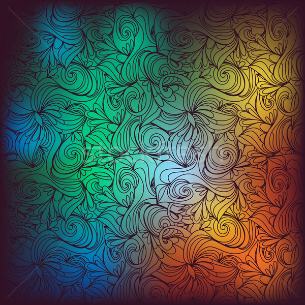 Seamless dark abstract hand-drawn waves pattern Stock photo © LittleCuckoo
