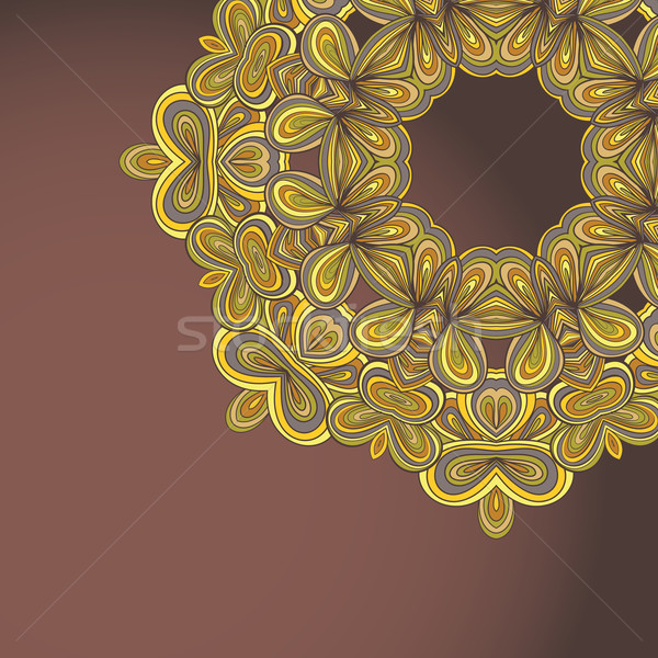 Spitze Kreis Hand gezeichnet Ornament Hintergrund Grußkarte Stock foto © LittleCuckoo