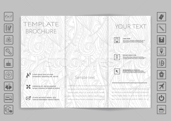 Tri-Fold Brochure mock up vector design Stock photo © LittleCuckoo