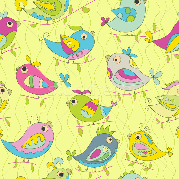 Seamless color background of parrots Stock photo © LittleCuckoo