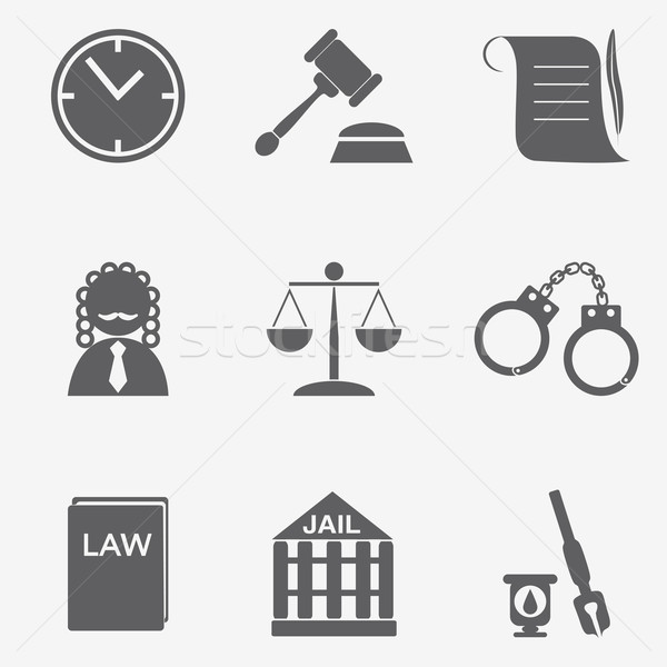law judge icon set, justice sign Stock photo © LittleCuckoo