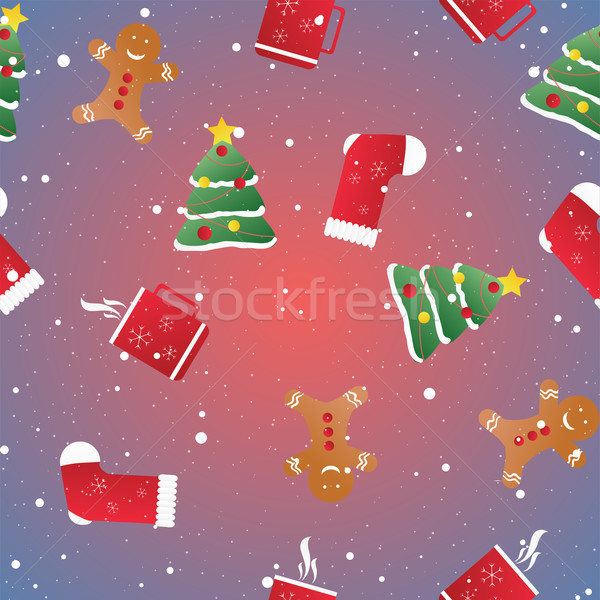 Stock photo: New year seamless pattern. Endless Christmas template