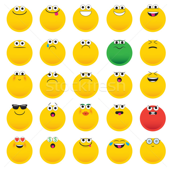 emoji. emoticons smile icon set. isolated vector illustration on white background Stock photo © LittleCuckoo