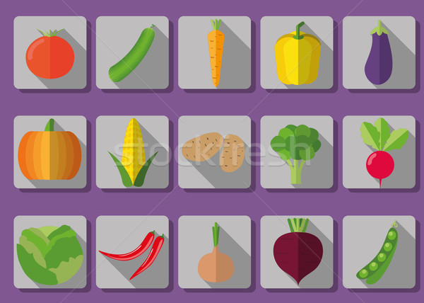 vegetable icon set. The image of vegetables symbol Stock photo © LittleCuckoo