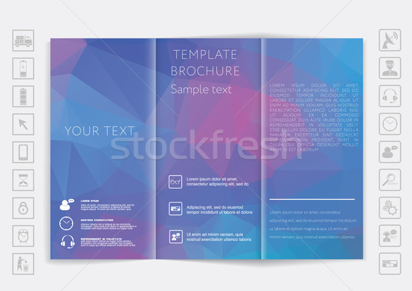 Tri-Fold Brochure mock up vector design Stock photo © LittleCuckoo
