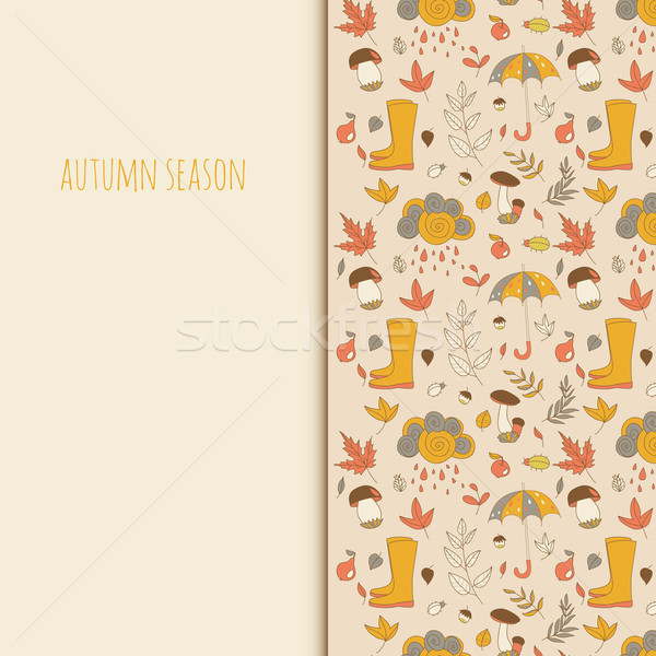 Automne objets saisonnier texture carte de vœux modèle [[stock_photo]] © LittleCuckoo