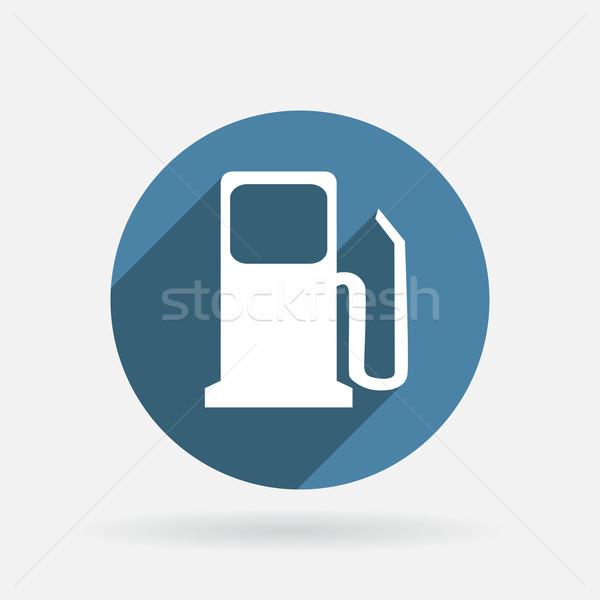 Station d'essence cercle bleu icône ombre voiture [[stock_photo]] © LittleCuckoo