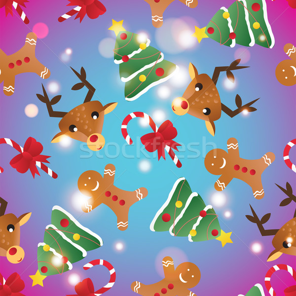 New year seamless pattern. Endless Christmas template Stock photo © LittleCuckoo