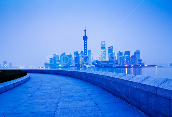 上海 股票 照片 美麗 夜 視圖 商業照片 © liufuyu