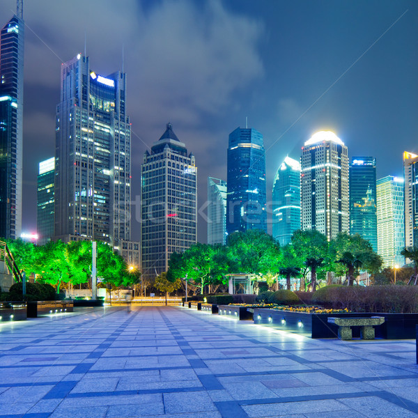 Shanghai belle scène de nuit financière centre ciel [[stock_photo]] © liufuyu