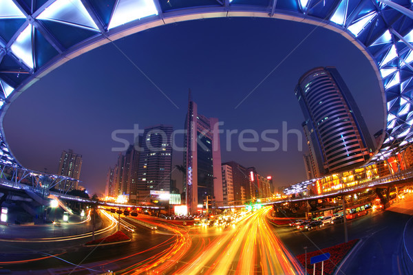 Luce edificio moderno Cina business panorama strada Foto d'archivio © liufuyu