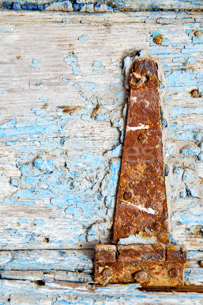 Marruecos madera vieja fachada casa Rusty segura Foto stock © lkpro