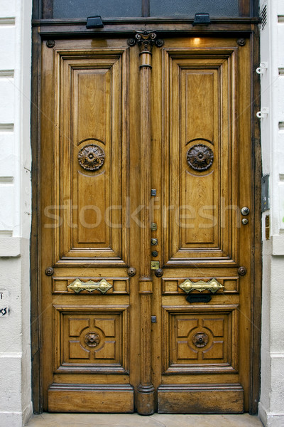 brown wood old door in buenos aires Stock photo © lkpro