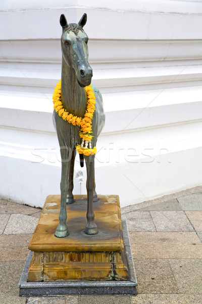 horse  in the temple bangkok asia   sidewalk Stock photo © lkpro