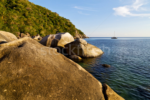 stone   thailand kho tao bay abstract of a blue lagoon   Stock photo © lkpro