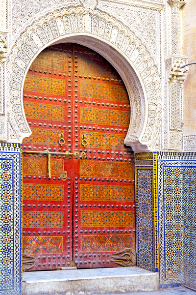 historical in  antique building door morocco style africa   wood Stock photo © lkpro