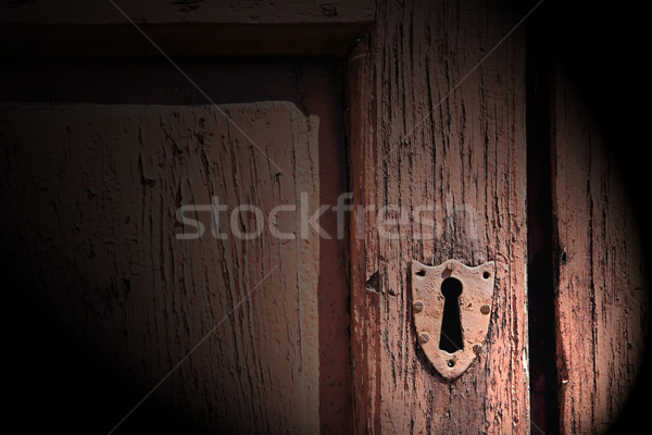 Stock photo: door in italy old ancian wood   nail