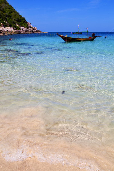 Asya beyaz plaj Tayland kayalar ev Stok fotoğraf © lkpro