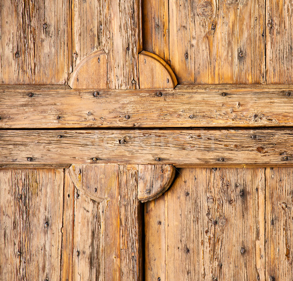 Stock photo:  abstract   rusty brass brown  closed wood lombardy italy   