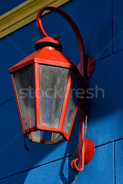  red street lamp  and a blue yellow  Stock photo © lkpro