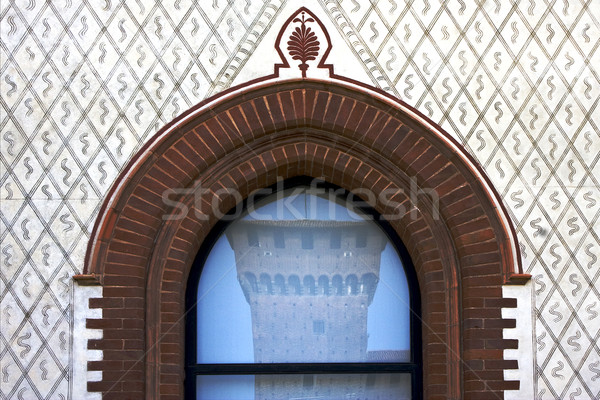 castello sforzesco in una finestra Stock photo © lkpro