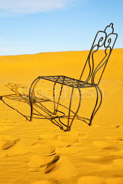 [[stock_photo]]: Table · siège · désert · sahara · jaune · sable