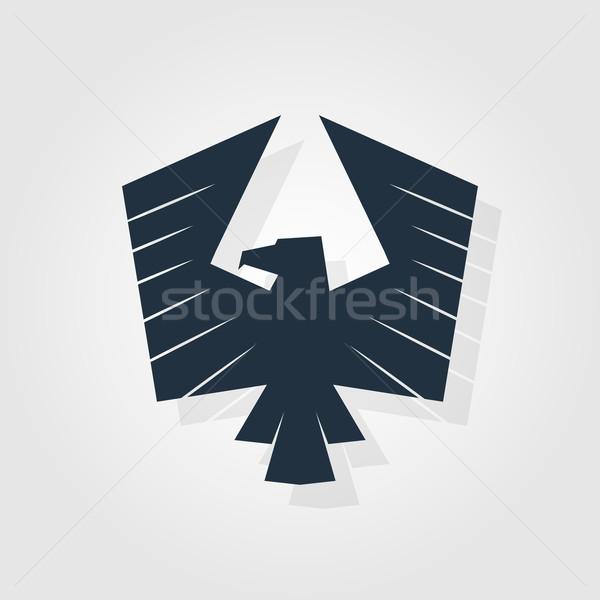 Aigle symbole design signe plumes noir [[stock_photo]] © logoff