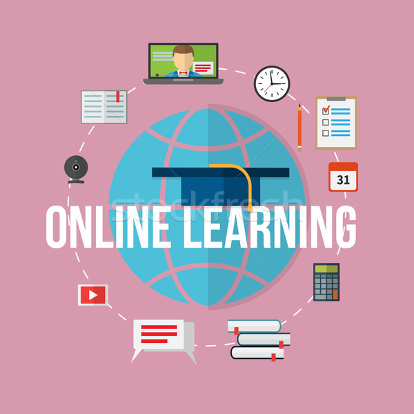 Stock photo: Concept for distance education, online learning.