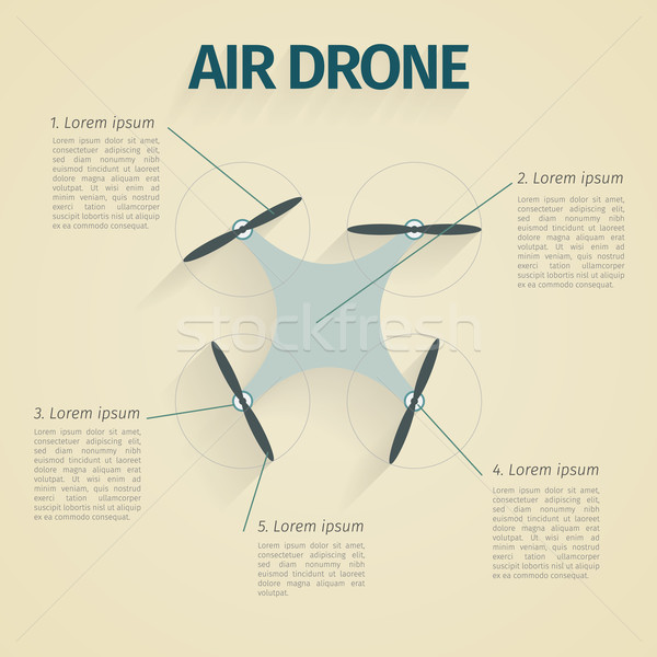 Flat vector illustration of infographic with quadrocopter Stock photo © logoff