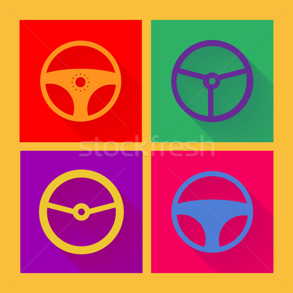 Car wheel icon in flat style Stock photo © logoff
