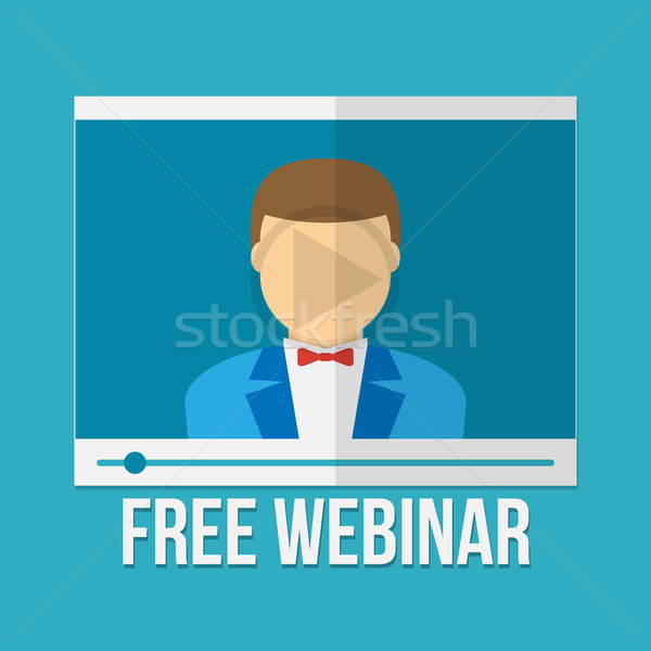 Ligne éducation webinaire vidéo joueur hommes [[stock_photo]] © logoff