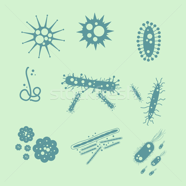 Vector monocromatic virus set. Stock photo © logoff
