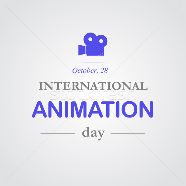 Dünya animasyon gün film dizayn imzalamak Stok fotoğraf © logoff