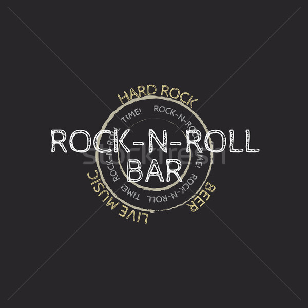 Rock toczyć bar pieczęć projektu sztuki Zdjęcia stock © logoff