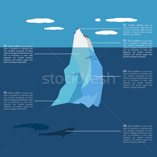 Góry lodowej chmury ryb charakter morza Zdjęcia stock © logoff